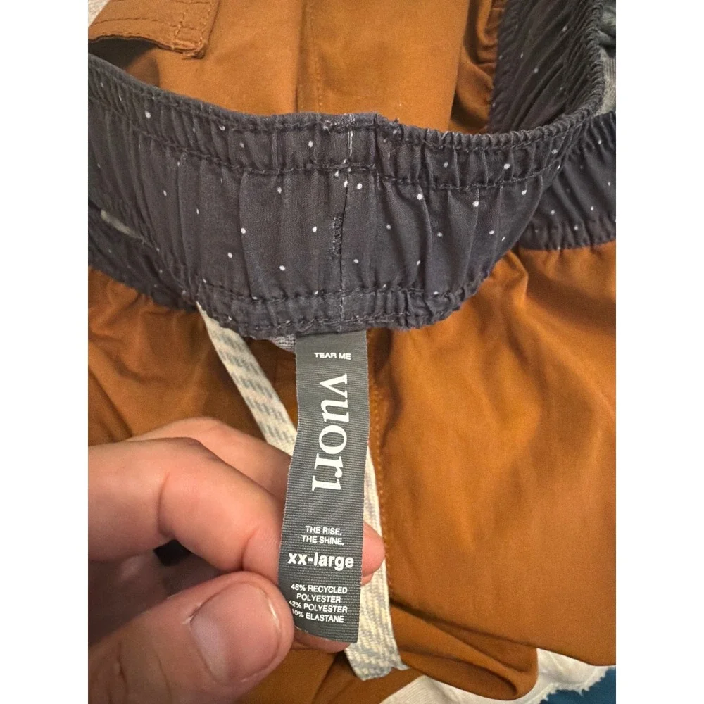 Vuori Banks Shorts Mens XXL Burnt Orange Recycled Athletic Lined Gym Training